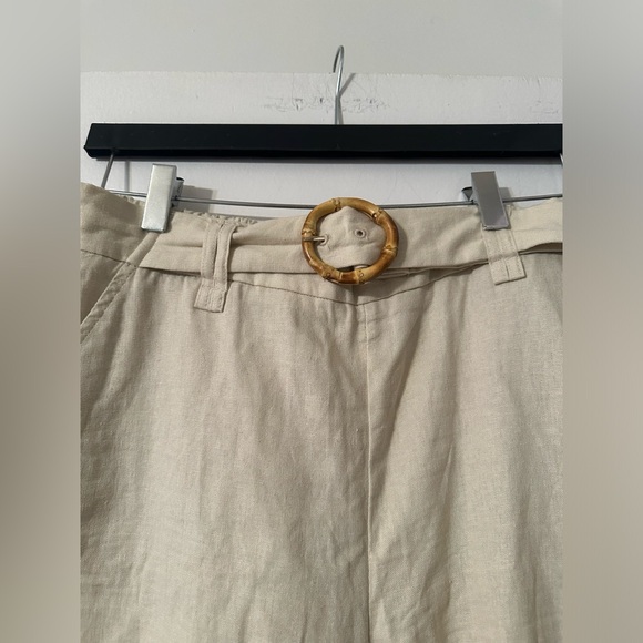 Sigrid Olsen Linen Pants with Built in Belt - Picture 3 of 8